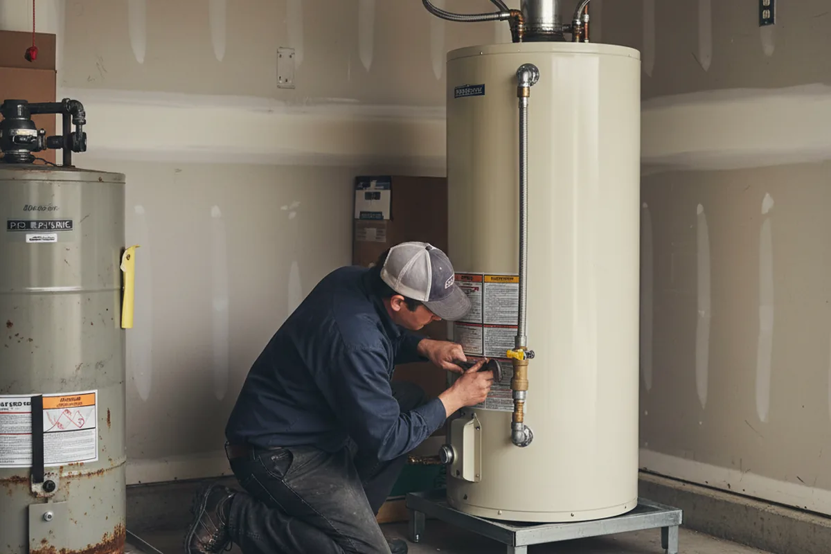Water heater and shutoff valve replacement in Burton